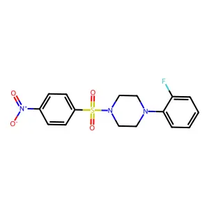 1-(2-fluorophenyl)-4-[(4-nitrophenyl)sulfonyl]piperazine structure