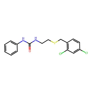 1-[2-[(2,4-dichlorophenyl)methylsulfanyl]ethyl]-3-phenylurea structure