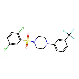 1-(2,5-dichlorobenzenesulfonyl)-4-[3-(trifluoromethyl)phenyl]piperazine structure