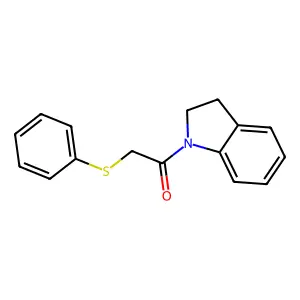 1-(2,3-dihydroindol-1-yl)-2-(phenylthio)ethanone structure