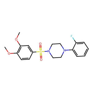 1-[(3,4-dimethoxyphenyl)sulfonyl]-4-(2-fluorophenyl)piperazine structure