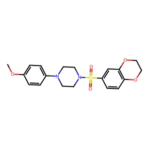 1-(2,3-dihydro-1,4-benzodioxin-6-ylsulfonyl)-4-(4-methoxyphenyl)piperazine structure