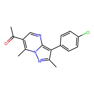 1-[3-(4-chlorophenyl)-2,7-dimethylpyrazolo[1,5-a]pyrimidin-6-yl]ethanone structure