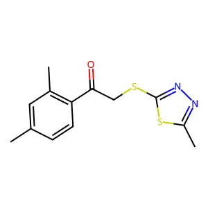 1-(2,4-dimethylphenyl)-2-[(5-methyl-1,3,4-thiadiazol-2-yl)sulfanyl]ethanone structure