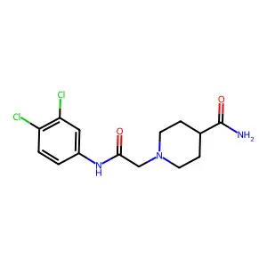 1-{[(3,4-dichlorophenyl)carbamoyl]methyl}piperidine-4-carboxamide structure