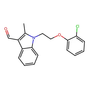 1-[2-(2-chlorophenoxy)ethyl]-2-methyl-1H-indole-3-carbaldehyde structure