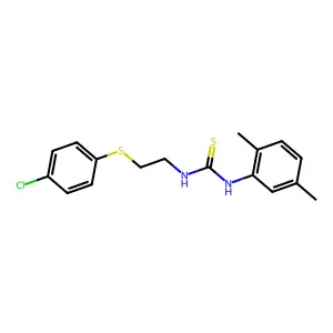 1-{2-[(4-chlorophenyl)sulfanyl]ethyl}-3-(2,5-dimethylphenyl)thiourea structure