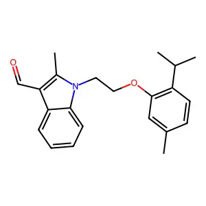 1-[2-(2-isopropyl-5-methylphenoxy)ethyl]-2-methyl-1H-indole-3-carbaldehyde structure