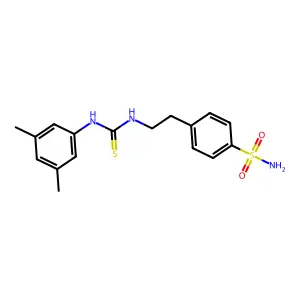 1-(3,5-dimethylphenyl)-3-[2-(4-sulfamoylphenyl)ethyl]thiourea structure