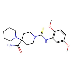 1-{[(2,5-dimethoxyphenyl)amino]thioxomethyl}-4-piperidylpiperidine-4-carboxami de structure