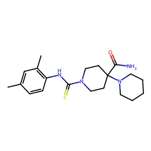 1-[(2,4-dimethylphenyl)carbamothioyl]-4-piperidin-1-ylpiperidine-4-carboxamide structure