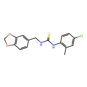 1-(1,3-benzodioxol-5-ylmethyl)-3-(4-chloro-2-methylphenyl)thiourea structure