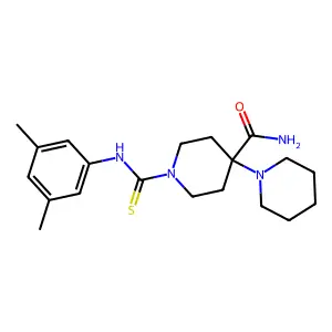 1'-[(3,5-dimethylphenyl)carbamothioyl]-1,4'-bipiperidine-4'-carboxamide structure