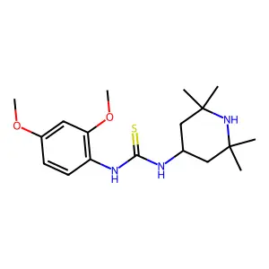 1-(2,4-dimethoxyphenyl)-3-(2,2,6,6-tetramethylpiperidin-4-yl)thiourea structure