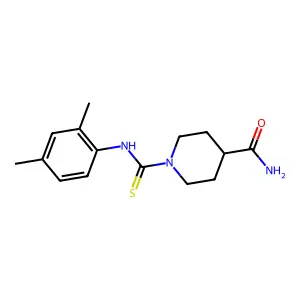 1-[(2,4-dimethylphenyl)carbamothioyl]piperidine-4-carboxamide structure
