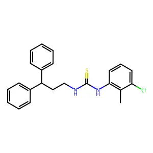 1-(3-chloro-2-methylphenyl)-3-(3,3-diphenylpropyl)thiourea structure
