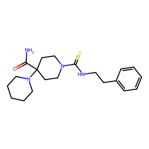 1-{[(2-phenylethyl)amino]thioxomethyl}-4-piperidylpiperidine-4-carboxamide structure