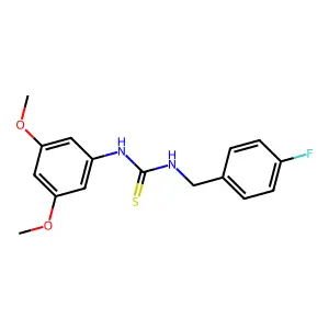 1-(3,5-dimethoxyphenyl)-3-(4-fluorobenzyl)thiourea structure