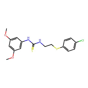 1-[2-(4-chlorophenyl)sulfanylethyl]-3-(3,5-dimethoxyphenyl)thiourea structure