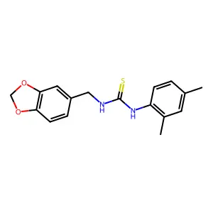 1-(1,3-benzodioxol-5-ylmethyl)-3-(2,4-dimethylphenyl)thiourea structure