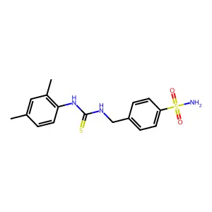 1-(2,4-dimethylphenyl)-3-[(4-sulfamoylphenyl)methyl]thiourea structure