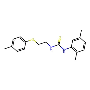 1-(2,5-dimethylphenyl)-3-[2-(4-methylphenyl)sulfanylethyl]thiourea structure