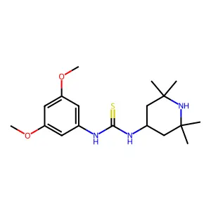 1-(3,5-dimethoxyphenyl)-3-(2,2,6,6-tetramethylpiperidin-4-yl)thiourea structure