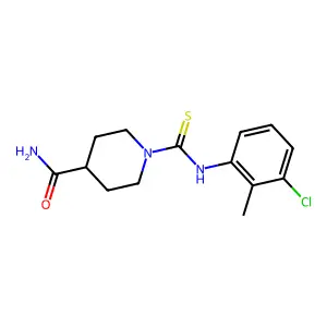 1-[(3-chloro-2-methylphenyl)carbamothioyl]piperidine-4-carboxamide structure