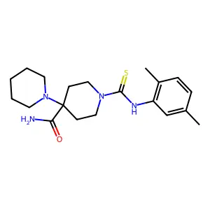 1'-[(2,5-dimethylphenyl)carbamothioyl]-1,4'-bipiperidine-4'-carboxamide structure