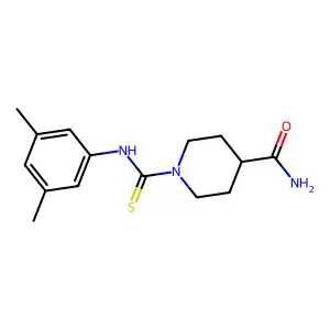 1-[(3,5-dimethylphenyl)carbamothioyl]piperidine-4-carboxamide structure
