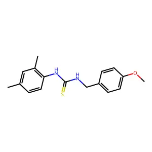 1-(2,4-dimethylphenyl)-3-(4-methoxybenzyl)thiourea structure