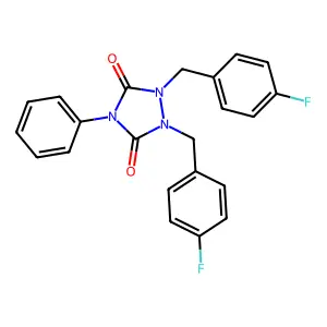 1,2-bis(4-fluorobenzyl)-4-phenyl-1,2,4-triazolidine-3,5-dione structure