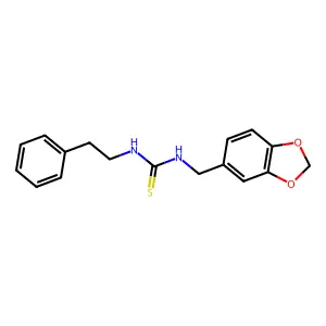 1-(1,3-benzodioxol-5-ylmethyl)-3-(2-phenylethyl)thiourea structure