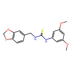 1-(1,3-benzodioxol-5-ylmethyl)-3-(3,5-dimethoxyphenyl)thiourea structure