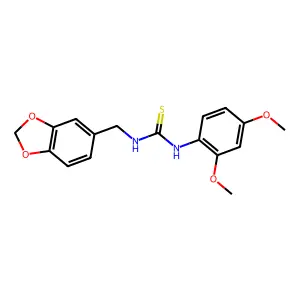 1-(1,3-benzodioxol-5-ylmethyl)-3-(2,4-dimethoxyphenyl)thiourea structure