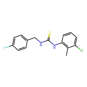 1-(3-chloro-2-methylphenyl)-3-[(4-fluorophenyl)methyl]thiourea structure