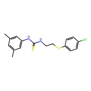 1-[2-(4-chlorophenyl)sulfanylethyl]-3-(3,5-dimethylphenyl)thiourea structure