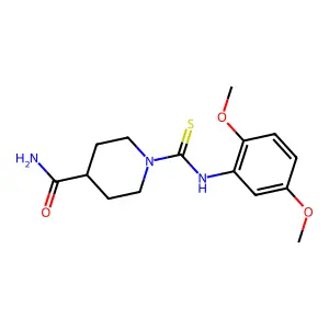 1-[(2,5-dimethoxyphenyl)carbamothioyl]piperidine-4-carboxamide structure