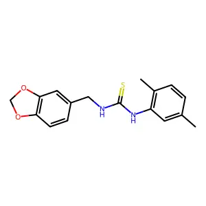 1-(1,3-benzodioxol-5-ylmethyl)-3-(2,5-dimethylphenyl)thiourea structure