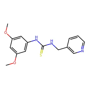 1-(3,5-dimethoxyphenyl)-3-(pyridin-3-ylmethyl)thiourea structure