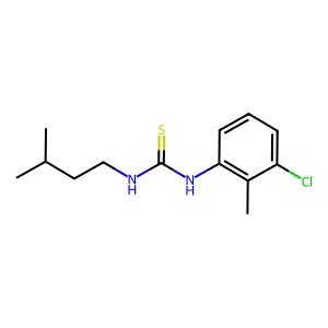 1-(3-chloro-2-methylphenyl)-3-(3-methylbutyl)thiourea structure