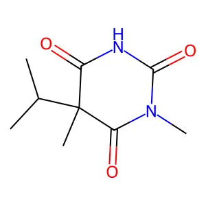 1,5-dimethyl-5-propan-2-yl-1,3-diazinane-2,4,6-trione structure