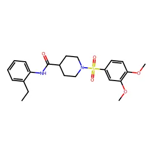 1-(3,4-dimethoxyphenyl)sulfonyl-N-(2-ethylphenyl)piperidine-4-carboxamide structure