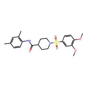 1-(3,4-dimethoxyphenyl)sulfonyl-N-(2,4-dimethylphenyl)piperidine-4-carboxamide structure