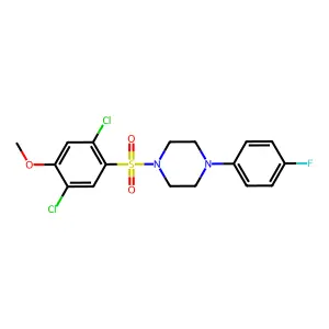 1-(2,5-dichloro-4-methoxybenzenesulfonyl)-4-(4-fluorophenyl)piperazine structure