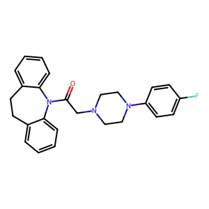 1-(10,11-dihydro-5H-dibenzo[b,f]azepin-5-yl)-2-[4-(4-fluorophenyl)piperazin-1-yl]ethanone structure