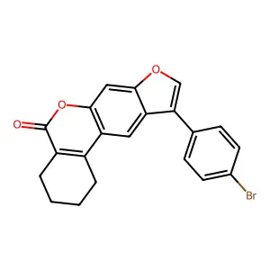 10-(4-bromophenyl)-1,2,3,4-tetrahydro-5H-benzo[c]furo[3,2-g]chromen-5-one structure