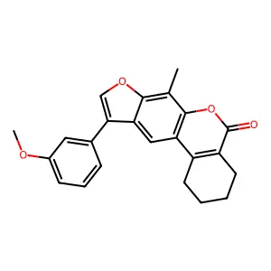10-(3-methoxyphenyl)-7-methyl-1,2,3,4-tetrahydro-5H-benzo[c]furo[3,2-g]chromen-5-one structure