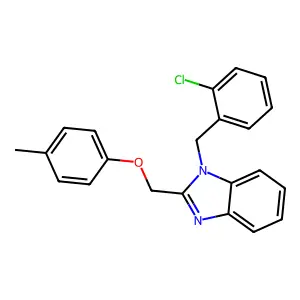1-[(2-chlorophenyl)methyl]-2-[(4-methylphenoxy)methyl]benzimidazole structure