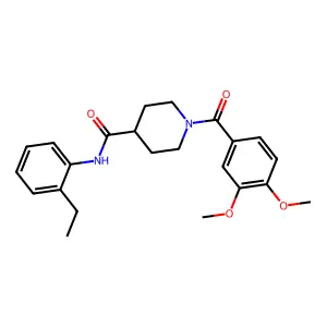 1-(3,4-dimethoxybenzoyl)-N-(2-ethylphenyl)piperidine-4-carboxamide structure